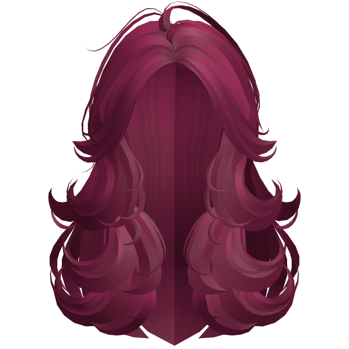 Fluffy Dark Hot Pink Wispy Layered Hair