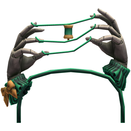 Silver Emerald Puppet Hand Headband Roblox item