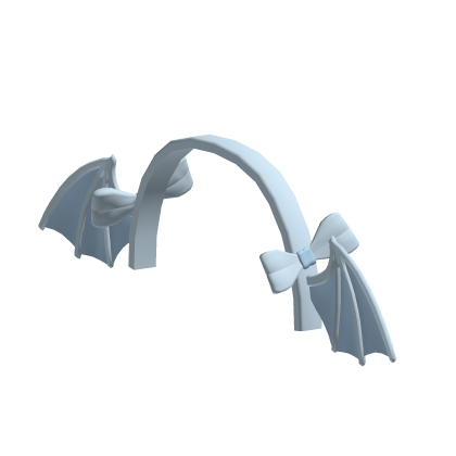 ୨୧: Cute Blue Bat Wing Headband with Bows
