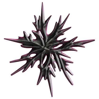 [Hair Clip] Silver Chrome and Pink Spiky Snowflake Roblox item