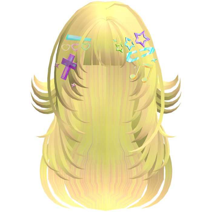 Yellow Cheerful Hair with Colorful Clips