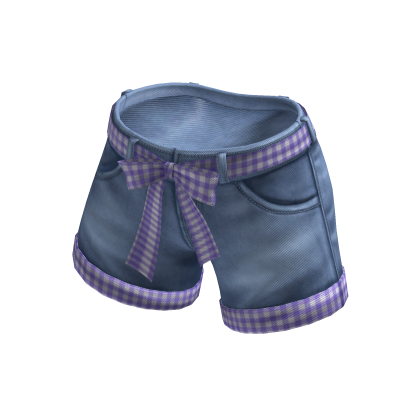 ✨Bow Belt Folded Shorts / Lavender Gingham