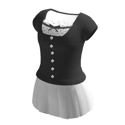 🍀Milkmaid Top w Mini Skirt (Black)