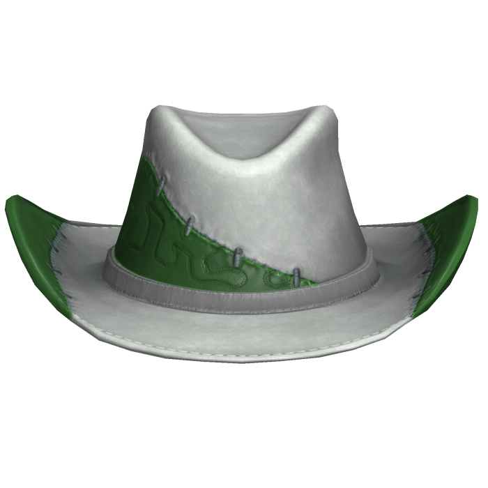 White & Green Stitch Cowboy Hat