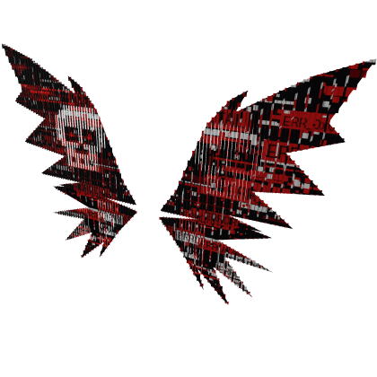 Glitchy Error Skull Wings 