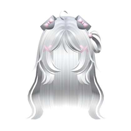 ♡ Cute Moe Hair w Dog/Puppy Ears White Roblox item