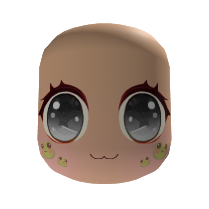 Cute Frog Face Black Eyes (Beige) 🐸 Roblox item
