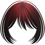 Red to Black Bangs