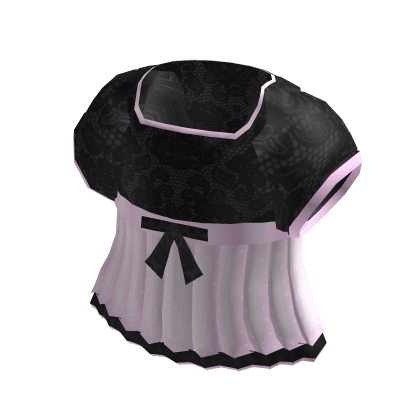 Lace Black & Pink Bow Polka Dress thumbnail