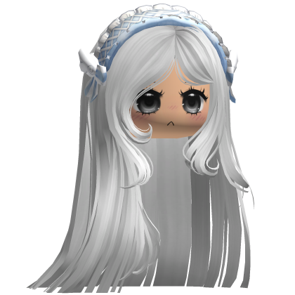 Wispy White Hime Cut W/ Angel Headband&Face Roblox item