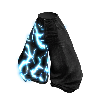 Glow Black Baggy Denim Jeans Skater Emissive Pants