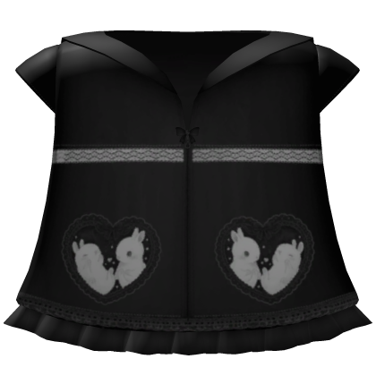 🖤 Sweet Dress Black Aesthetic Rabbit Love Hoode