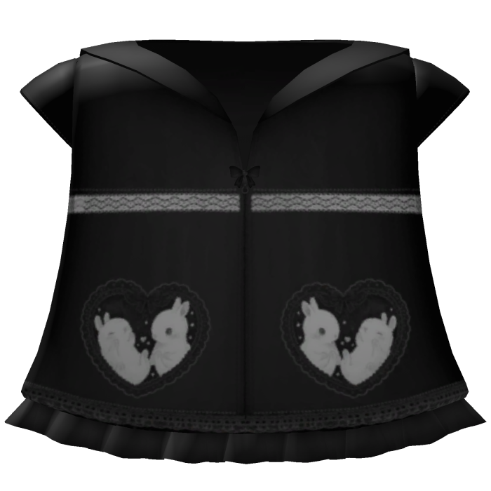 🖤 Sweet Dress Black Aesthetic Rabbit Love Hoode
