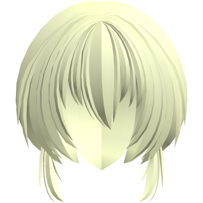 fluffy moe anime short side hair yellow
