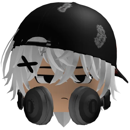 emo boy messy white hair y2k hat headphones | Roblox Item - Rolimon's