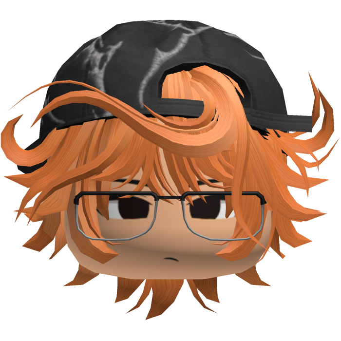 Grunge Moe Orange Wavy Hair /w Hat