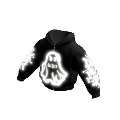 NIRO CO Y2K Graffiti Oversized Zip Hoodie Emissive