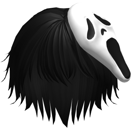 Black Messy Boy Hair With Scream Mask Roblox item