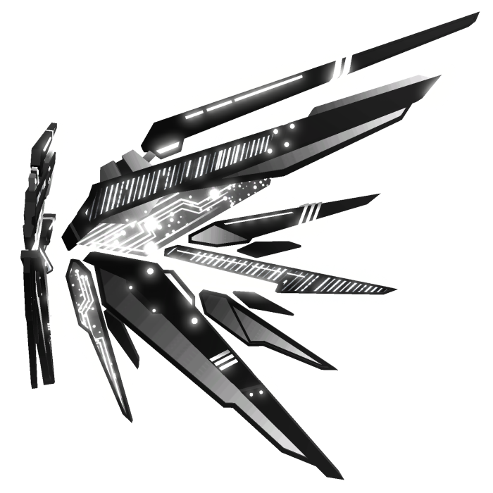 Emissive Glowing Cyber Mech Wings (Black White)