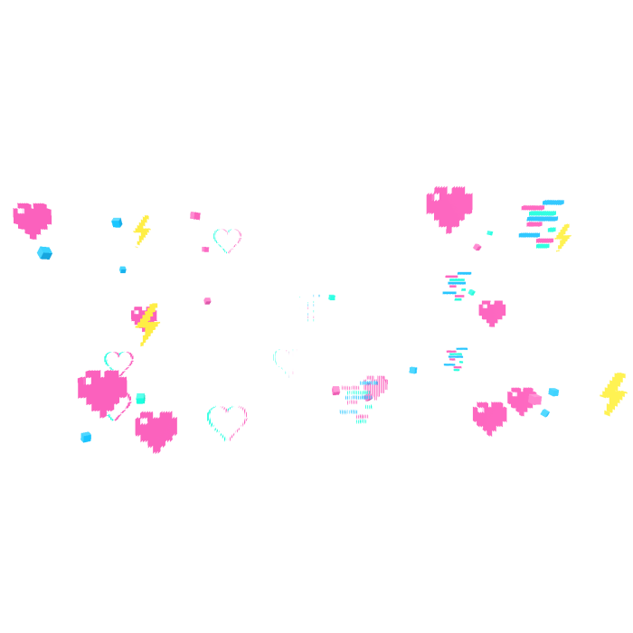 [ANIMATED] 8-Bit Hearts Aura  ❤️⚡💙
