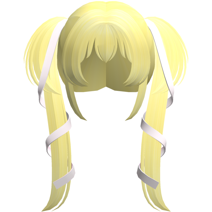 yellow dolly ribbon laced long pigtails