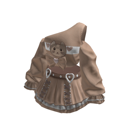 Light Brown Kawaii Bowdream Dollcore Shirt&Skirt