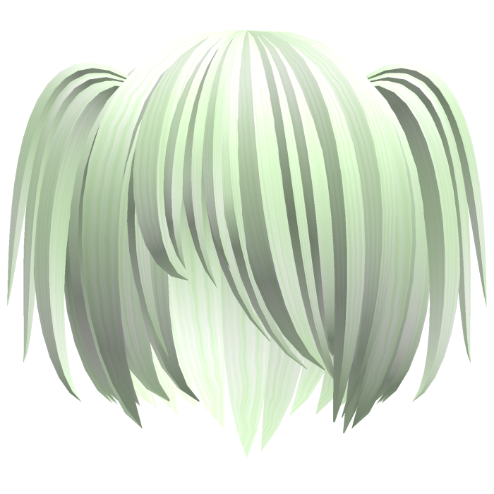 ノ_< light green shy messy scene bob 