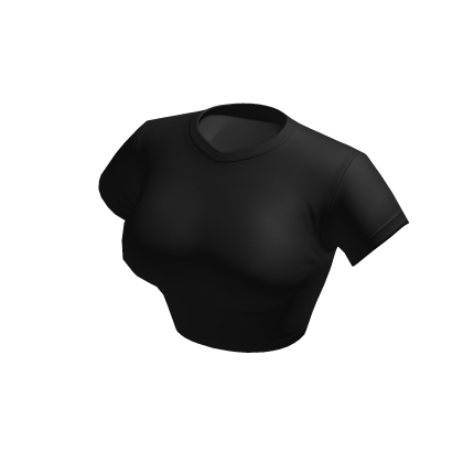 Crop Top Black Basic Tight Baby Baddie Tee Shirt