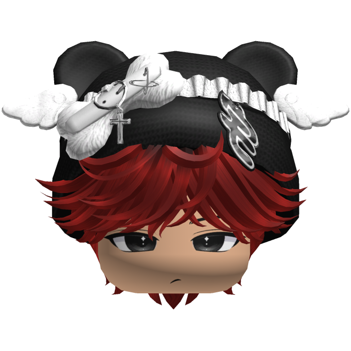 Cute black and red hair Cat Cap Anime Y2k