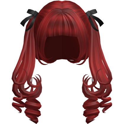 red lolita pigtail curly Roblox item