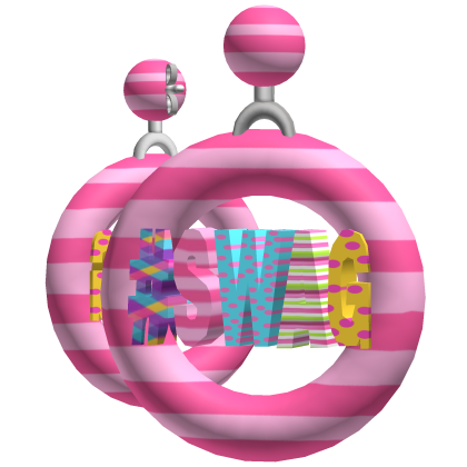 #SWAG Striped Earrings [Pink & Light Pink] Roblox item