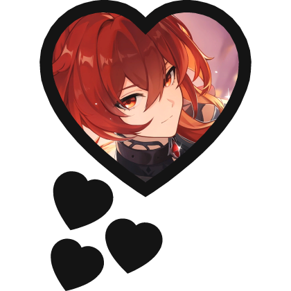 Diluc Thinking Hearts Genshin Impact