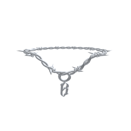 1.0 Barbed Wire Silver Initial Necklace B