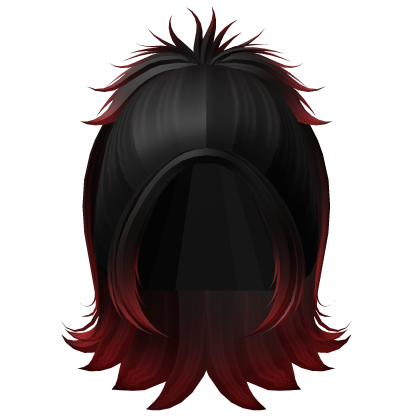 Y2K Grunge Popstar Ponytail (Black Red) Roblox item