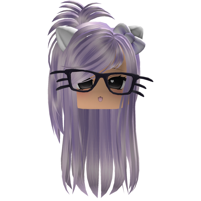 Pastel Cute Cat Girl Hair + Cat Glasses