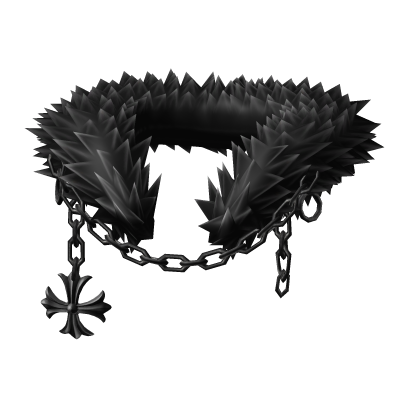 [3.0] Black White Chain Heraldic Pendant Neck Fur thumbnail
