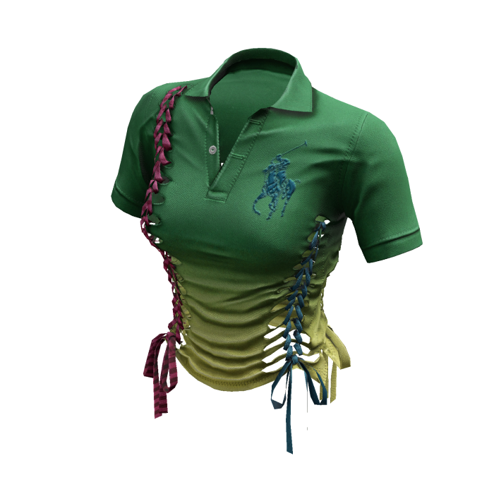 Braided Cutout Polo Shirt  (Julep)