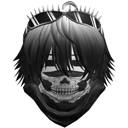 Emo Vkei Skull Bandana Hair White/Black