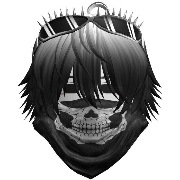 Emo Vkei Skull Bandana Hair White/Black