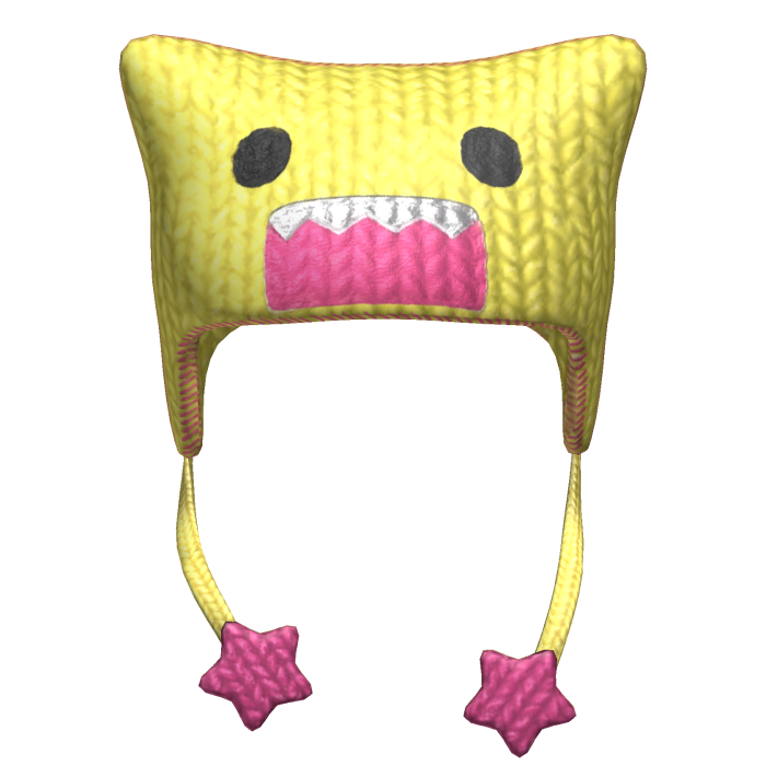 Scene Harajuku Knitted Domo Hat Yellow Pink