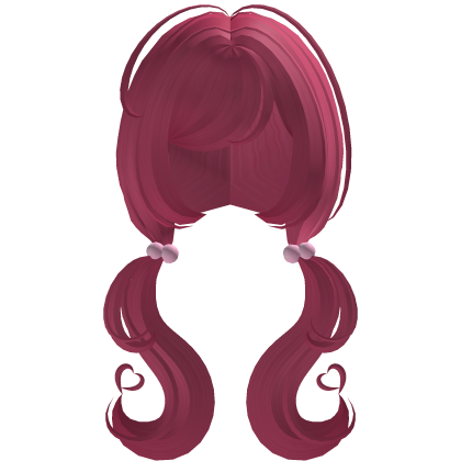 ♡ adorable heart moe pigtails in hot pink