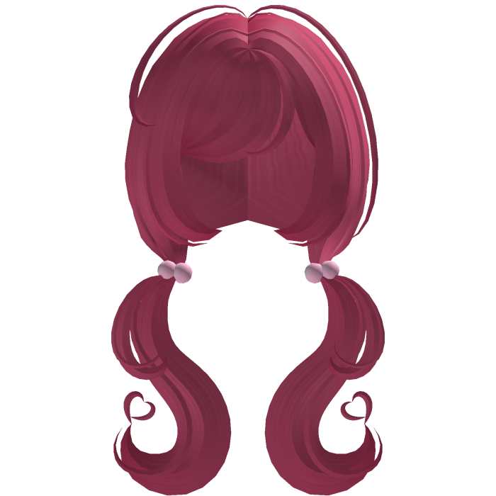 ♡ adorable heart moe pigtails in hot pink