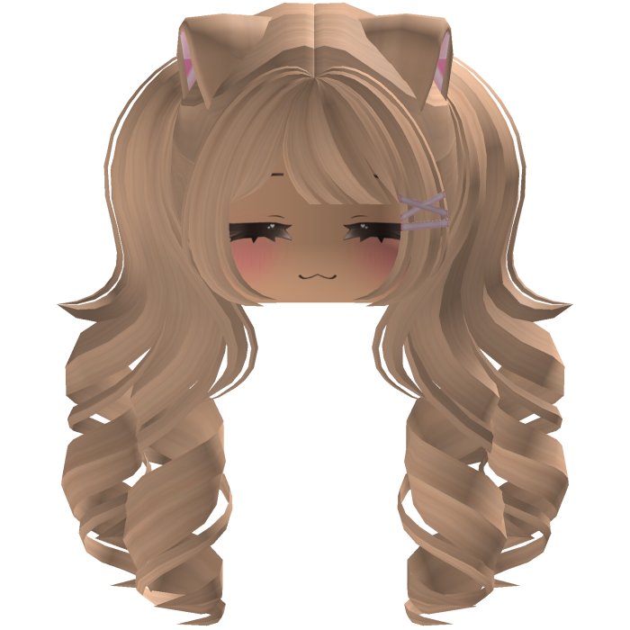 Cute hair emo Y2K cat-ear braids (blonde)