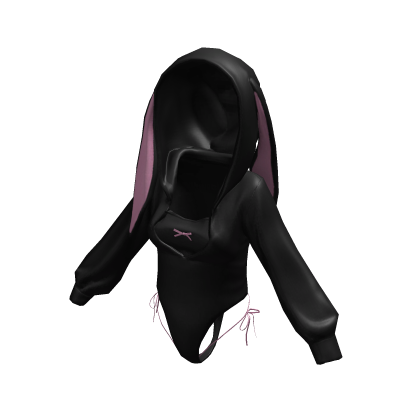 Y2K Rabbit Hoodie BLACK&PINK[JEYS] thumbnail