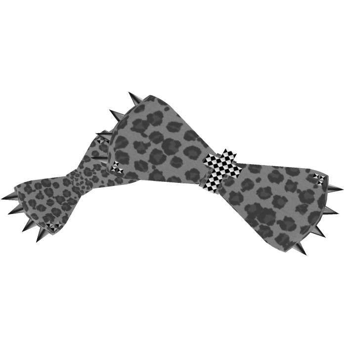 Gray Leopard Gothic Emo Cute Bow With Spikes