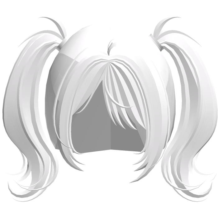 messy pigtails in white