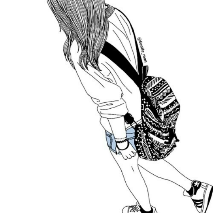 Drawing Girl Outline Grunge Roblox decal