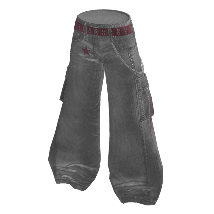 Y2K Star Charm Baggy Pants - White