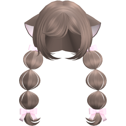 ୨ৎ Cute Caramel Neko Kawaii Braids W Bows  Roblox item