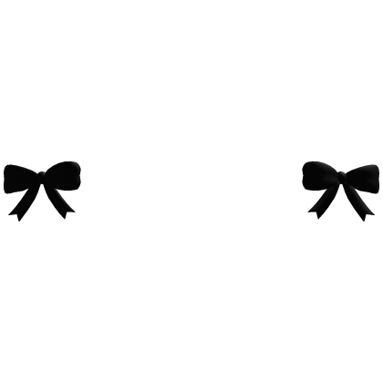 ♡ cute black double hair bows Roblox item